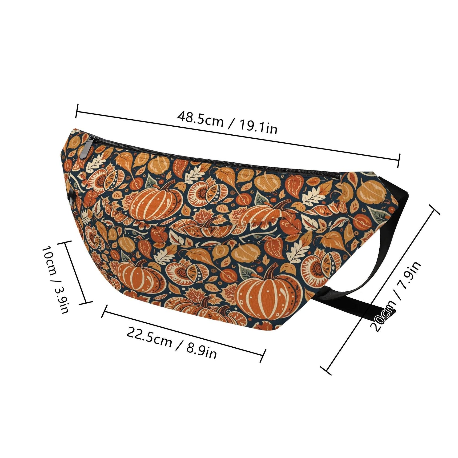 Large Dark Blue Pumpkin Fanny Pack - DeRose Seasonal
