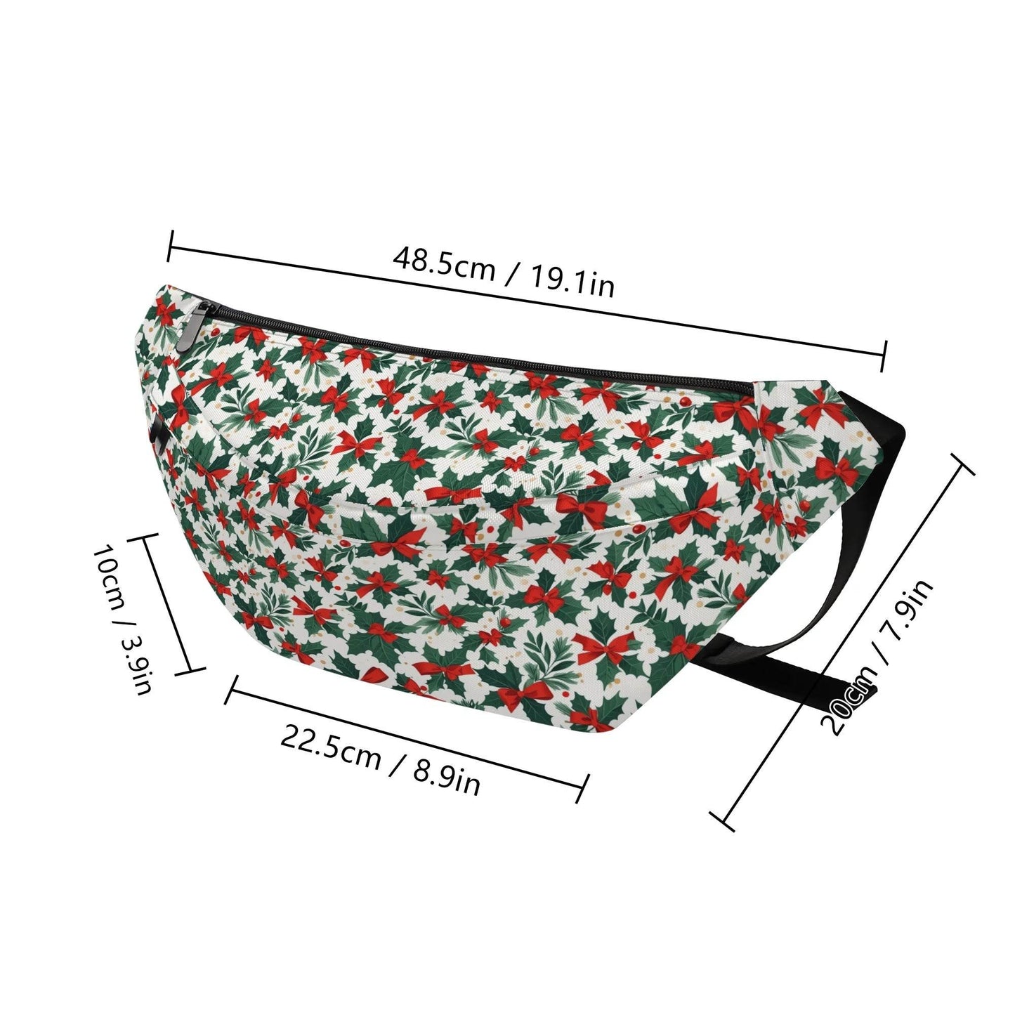 Large Holly Bows Fanny Pack - DeRose Seasonal