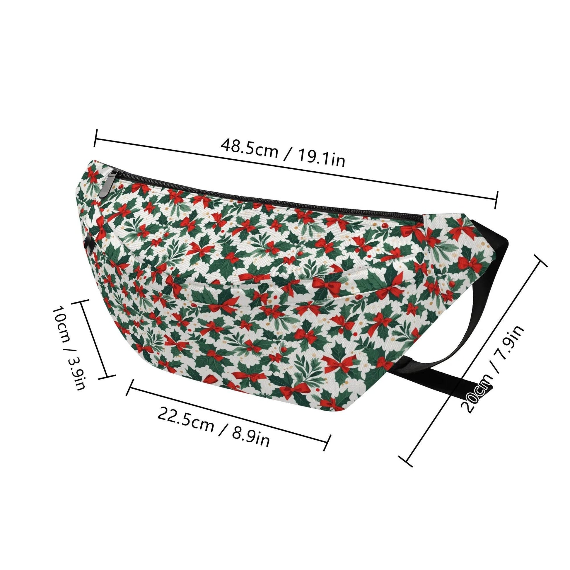 Large Holly Bows Fanny Pack - DeRose Seasonal