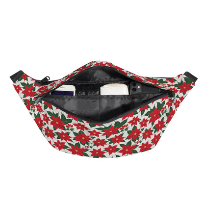 Large Poinsettia Floral Fanny Pack - DeRose Seasonal