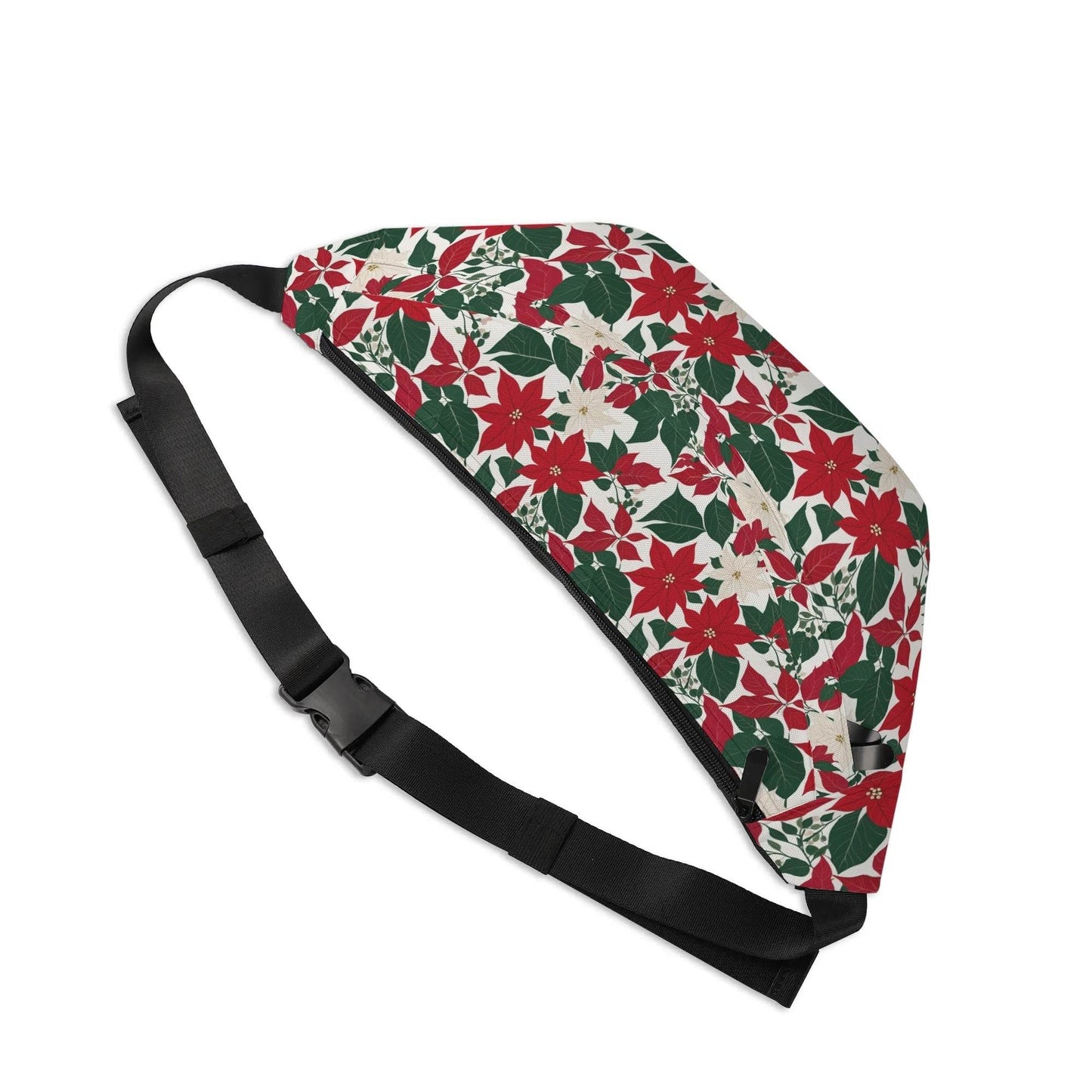 Large Red and White poinsettia Fanny Pack - DeRose Seasonal