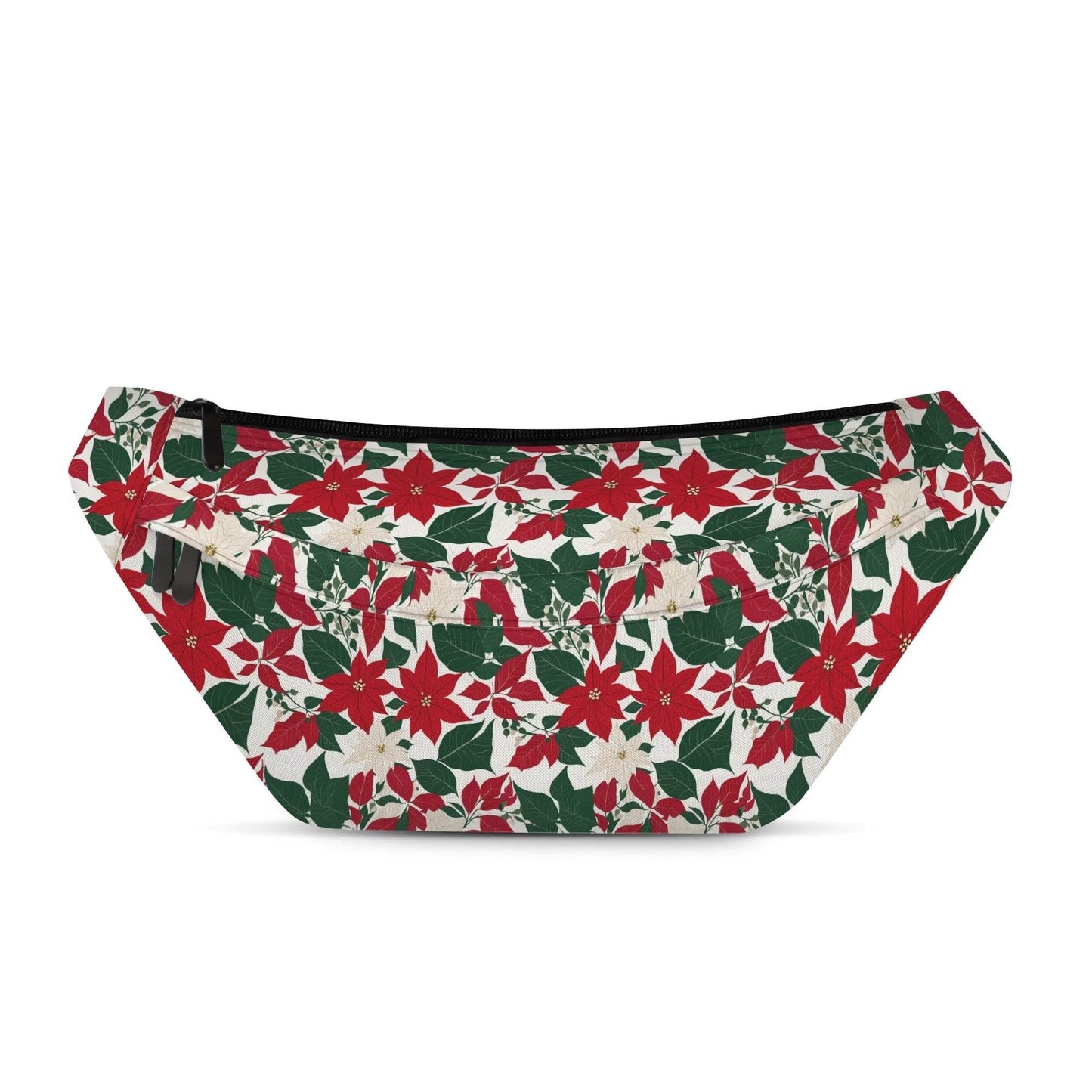 Large Red and White poinsettia Fanny Pack - DeRose Seasonal