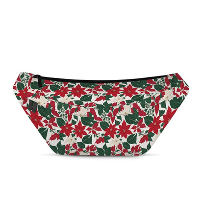 Large Red and White poinsettia Fanny Pack - DeRose Seasonal
