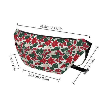 Large Red and White poinsettia Fanny Pack - DeRose Seasonal