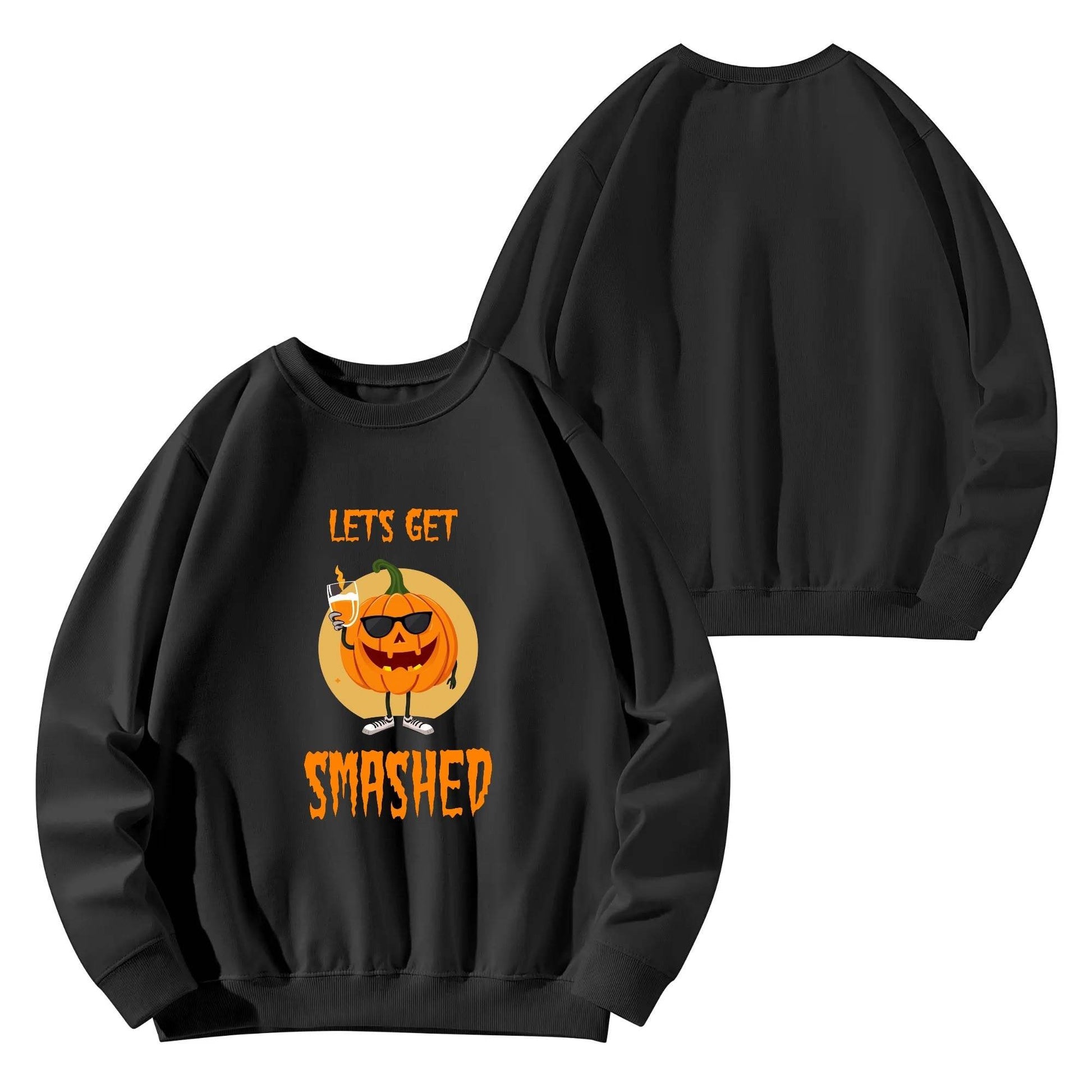 Lets Get Smashed Pumpkin Unisex Cotton Sweatshirt - DeRose Seasonal