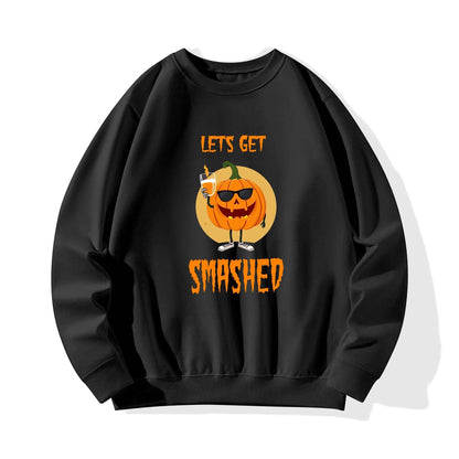 Lets Get Smashed Pumpkin Unisex Cotton Sweatshirt - DeRose Seasonal