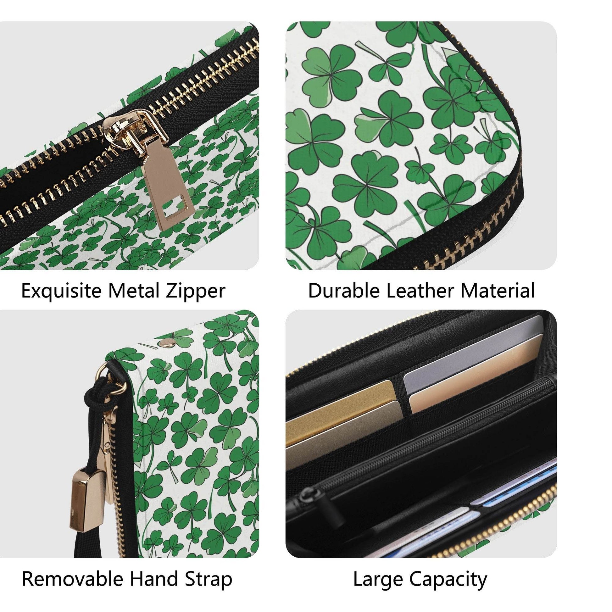 Little Clover Leather Zipper Women's Wristlet Wallet - DeRose Seasonal
