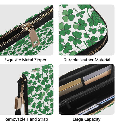 Little Clover Leather Zipper Women's Wristlet Wallet - DeRose Seasonal