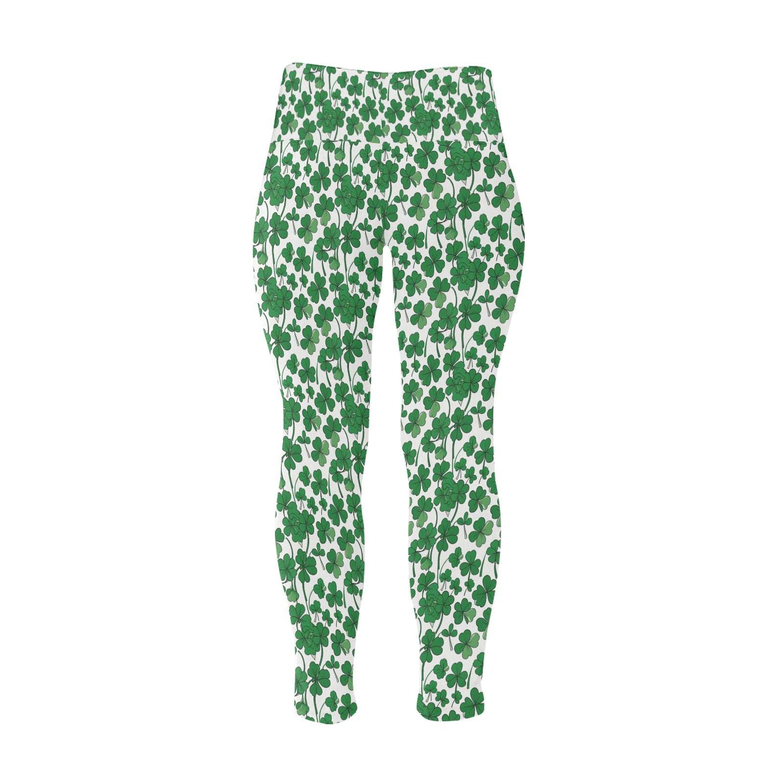 Little Clovers Women's Plus Size High Waited Leggings Women's High Waist Leggings(Plus Size)(ModelL45) - DeRose Seasonal