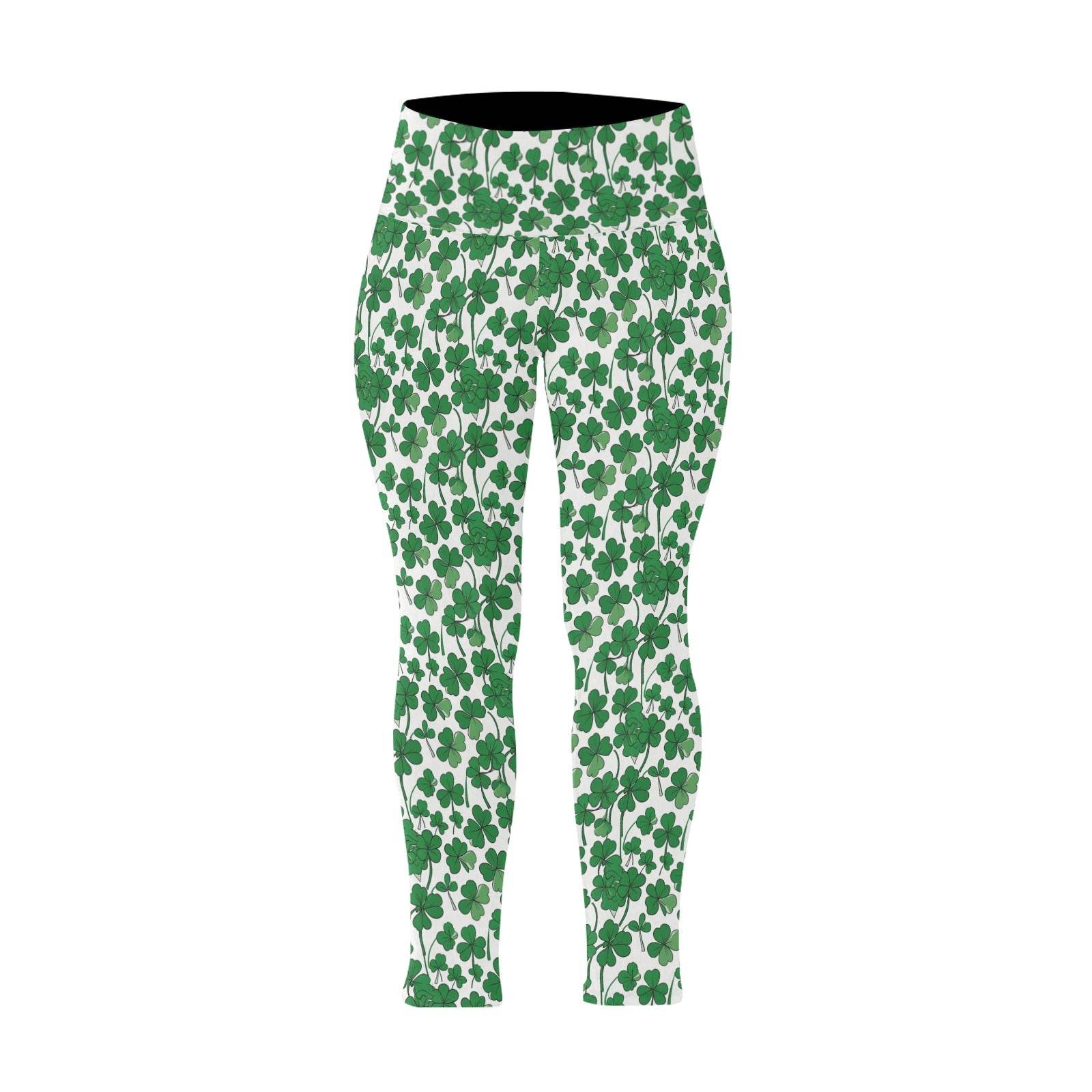 Little Clovers Women's Plus Size High Waited Leggings Women's High Waist Leggings(Plus Size)(ModelL45) - DeRose Seasonal