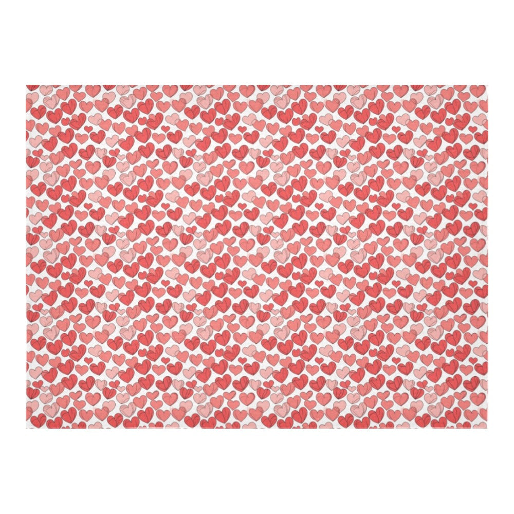 Little Hearts Polyester Tablecloth Polyester Tablecloth 70"x 52" DeRose Seasonal