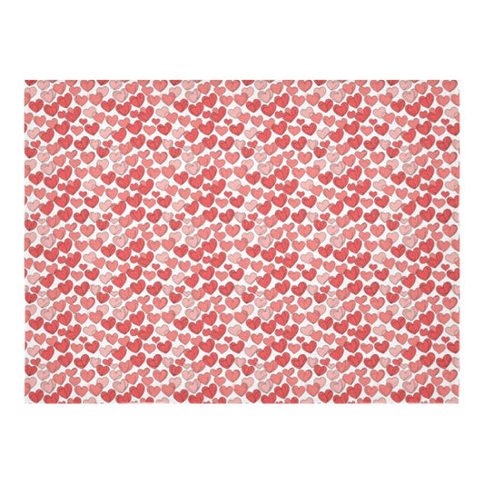 Little Hearts Polyester Tablecloth Polyester Tablecloth 70"x 52" DeRose Seasonal