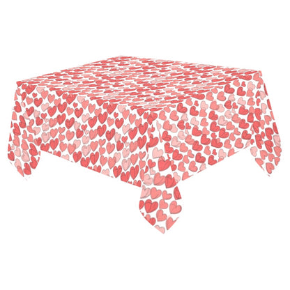 Little Hearts Polyester Tablecloth Polyester Tablecloth 70"x 52" DeRose Seasonal