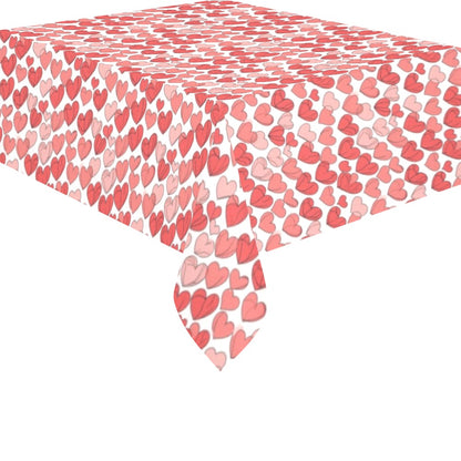 Little Hearts Polyester Tablecloth Polyester Tablecloth 70"x 52" DeRose Seasonal