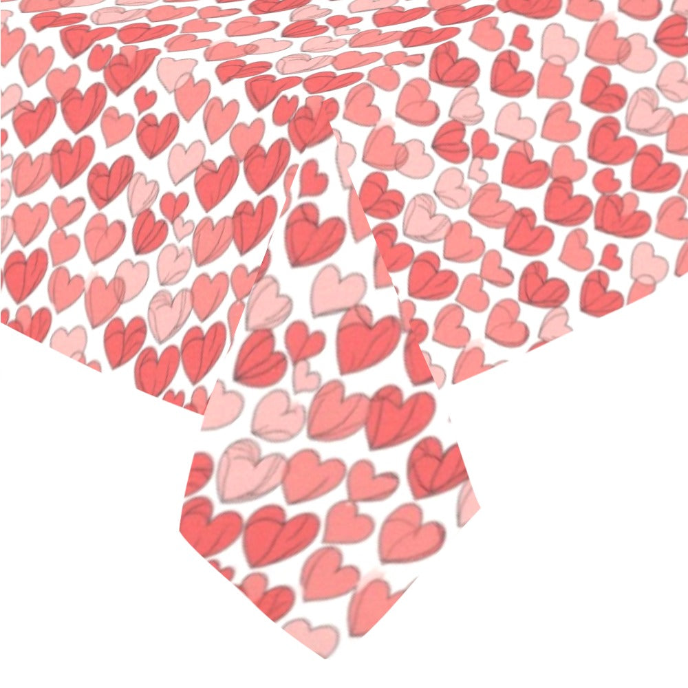 Little Hearts Polyester Tablecloth Polyester Tablecloth 70"x 52" DeRose Seasonal