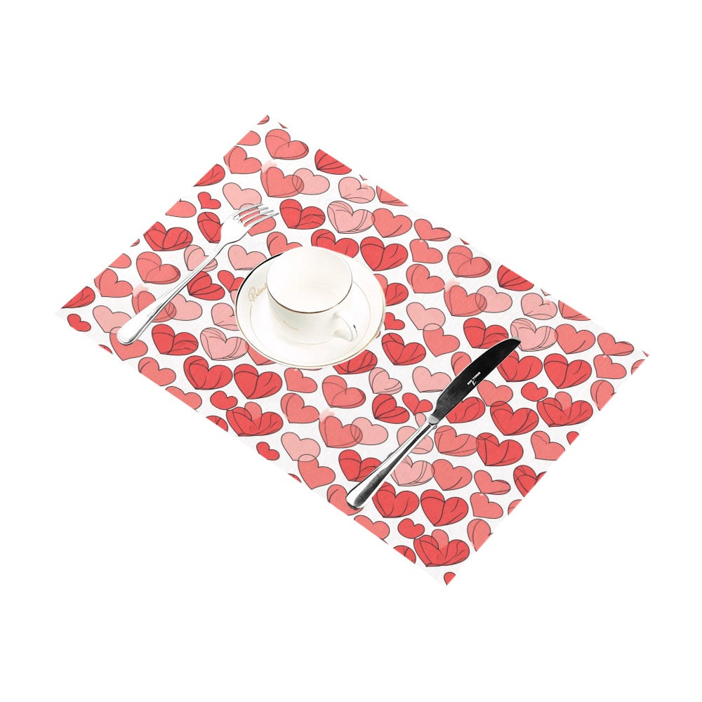 Little Hearts Table Placemat (set of 6) Placemats 12" x 18" (Set of 6) DeRose Seasonal