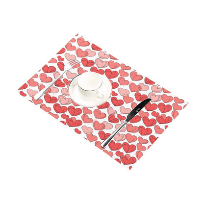 Little Hearts Table Placemat (set of 6) Placemats 12" x 18" (Set of 6) DeRose Seasonal