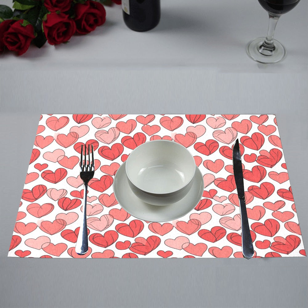Little Hearts Table Placemat (set of 6) Placemats 12" x 18" (Set of 6) DeRose Seasonal