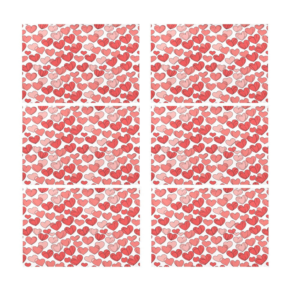 Little Hearts Table Placemat (set of 6) Placemats 12" x 18" (Set of 6) DeRose Seasonal