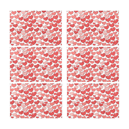 Little Hearts Table Placemat (set of 6) Placemats 12" x 18" (Set of 6) DeRose Seasonal