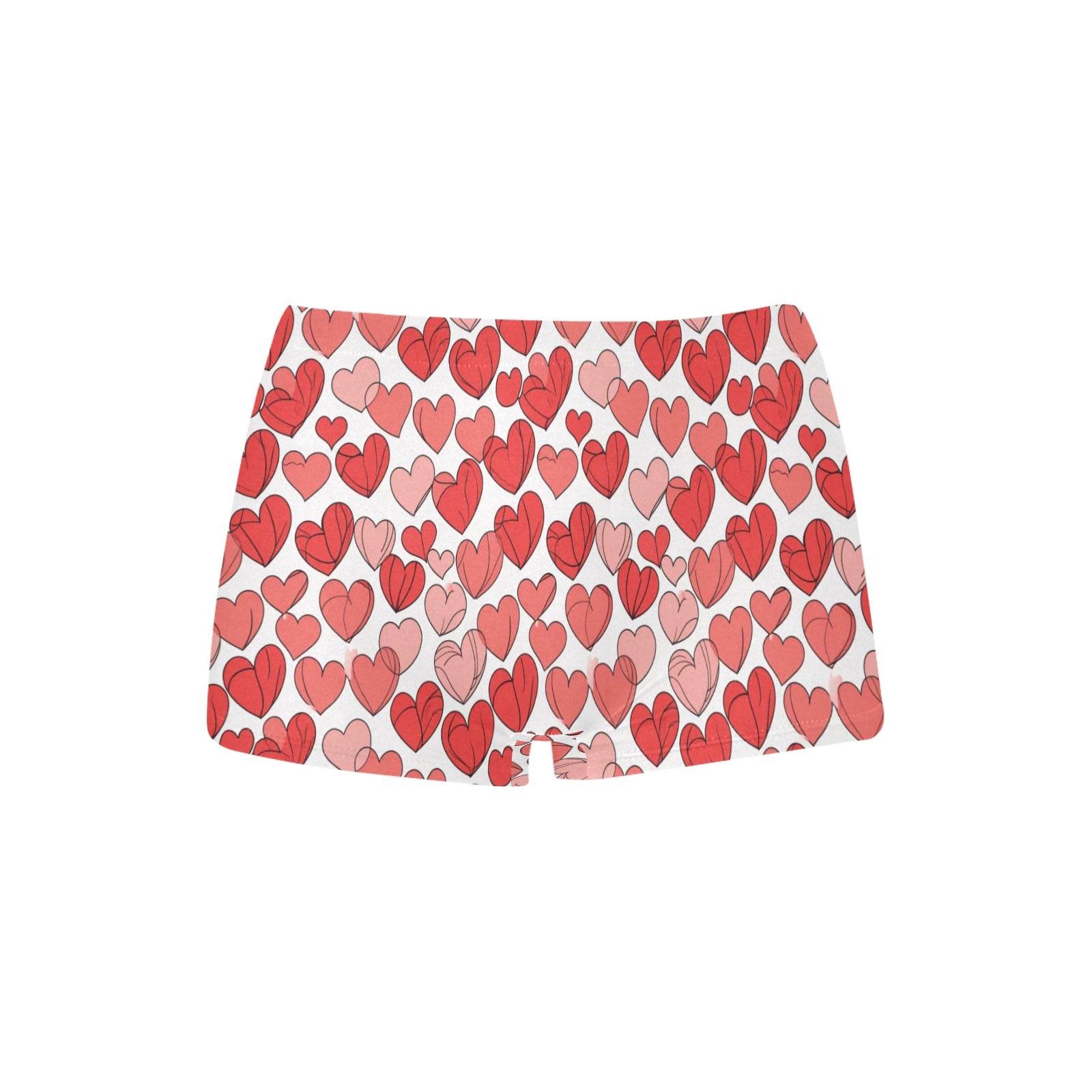 Little Hearts Women's Underwear Briefs Women's Boyshort Panties (Model L31) - DeRose Seasonal