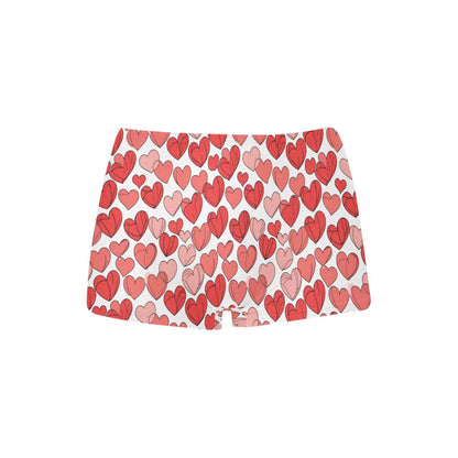 Little Hearts Women's Underwear Briefs Women's Boyshort Panties (Model L31) - DeRose Seasonal