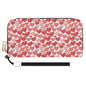 Little Red Hearts Women's Leather Zipper Wristlet Wallet - DeRose Seasonal