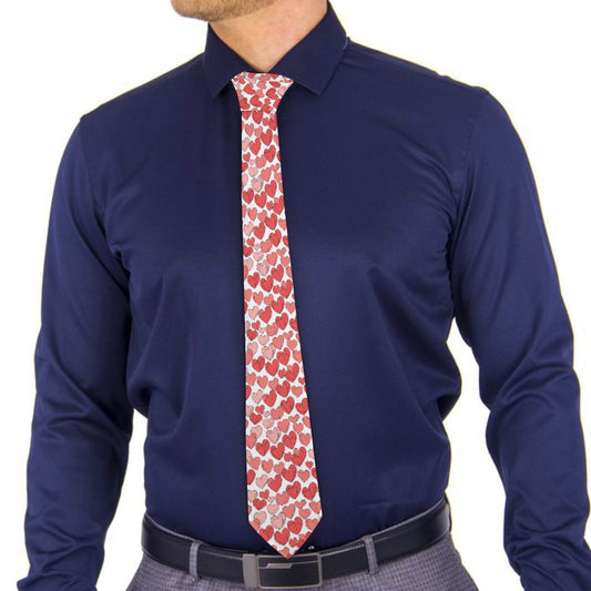 Little Red Hearts Men's Necktie - DeRose Seasonal