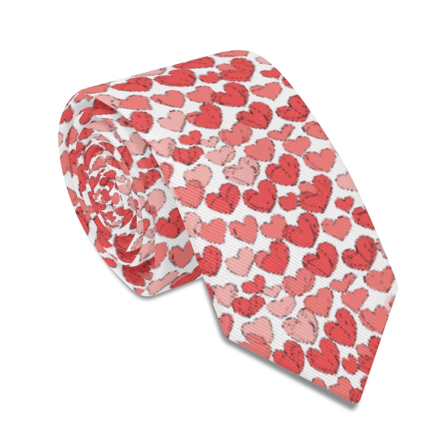 Little Red Hearts Men's Necktie - DeRose Seasonal