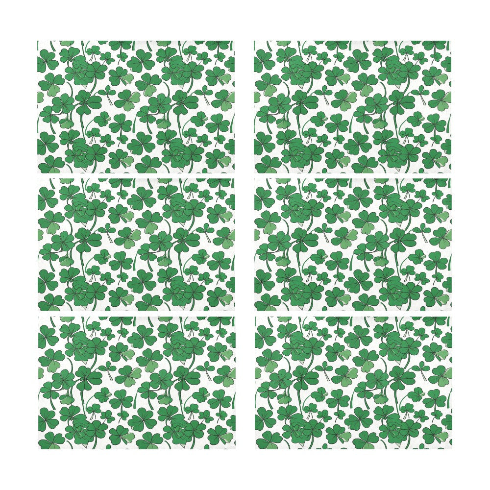 Little clovers Table Placemat (set of 6) Placemats 12" x 18" (Set of 6) DeRose Seasonal