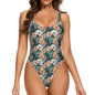 Pastel Floral One-Piece Swimsuits Polyester and Spandex