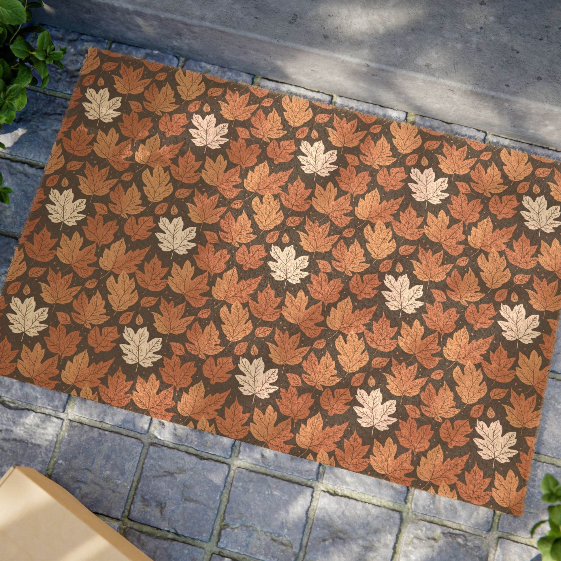 Brown Maple Leaf Fall Season Doormat - DeRose Seasonal