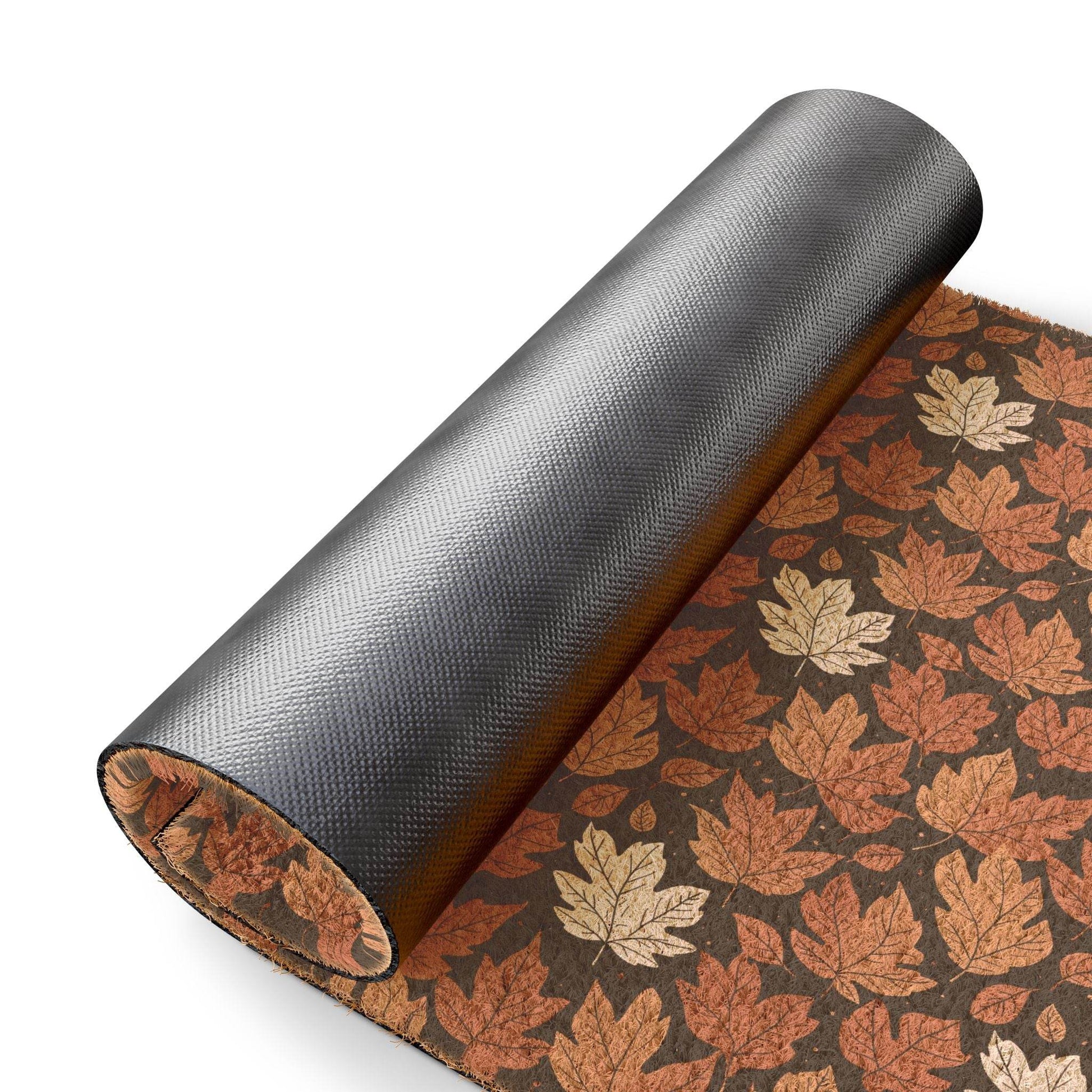 Brown Maple Leaf Fall Season Doormat - DeRose Seasonal