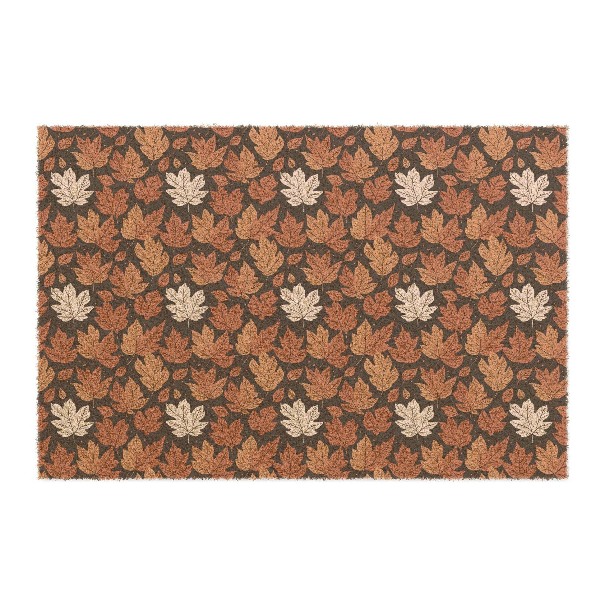 Brown Maple Leaf Fall Season Doormat - DeRose Seasonal