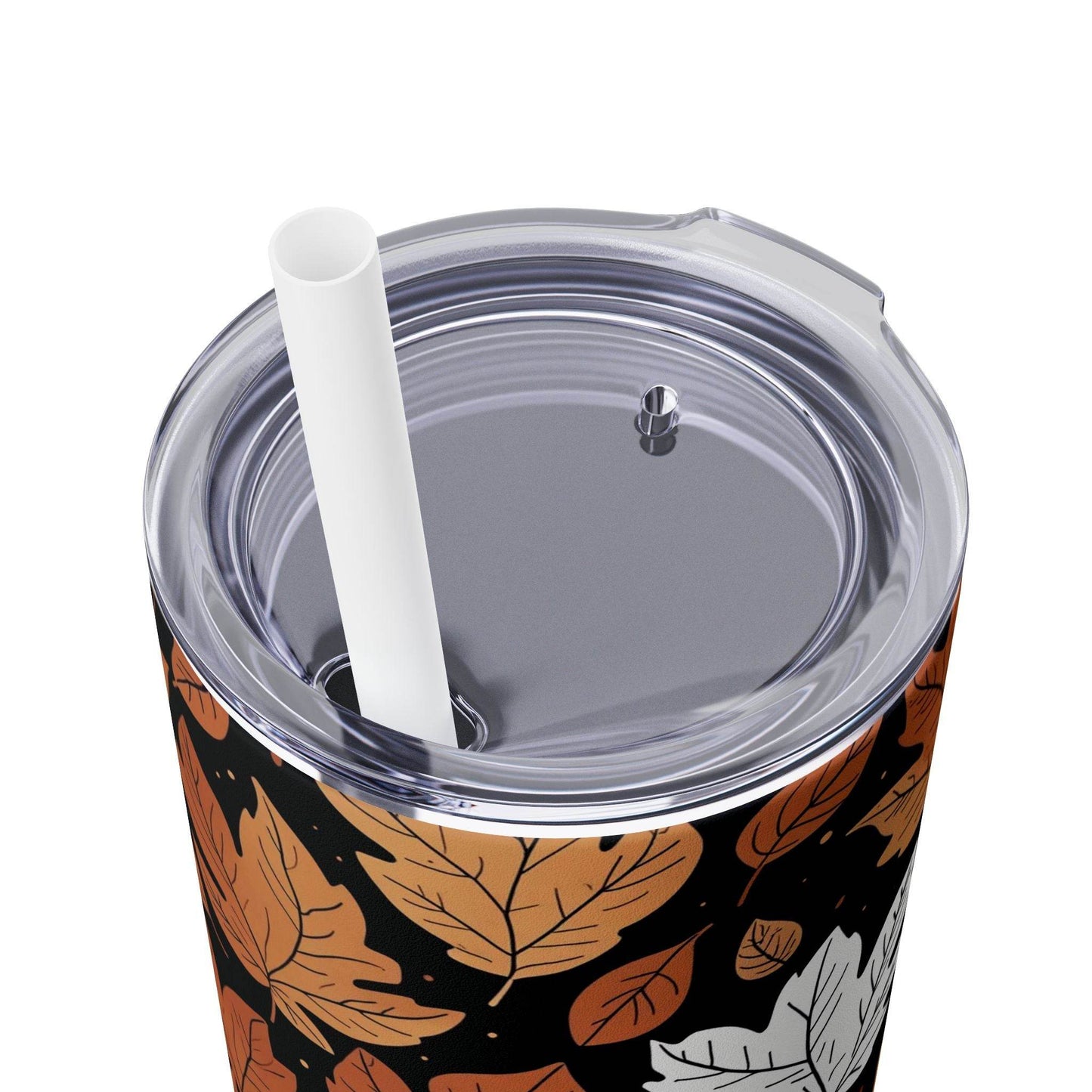 Maple Leaves Skinny 20oz Tumbler with Straw - DeRose Seasonal