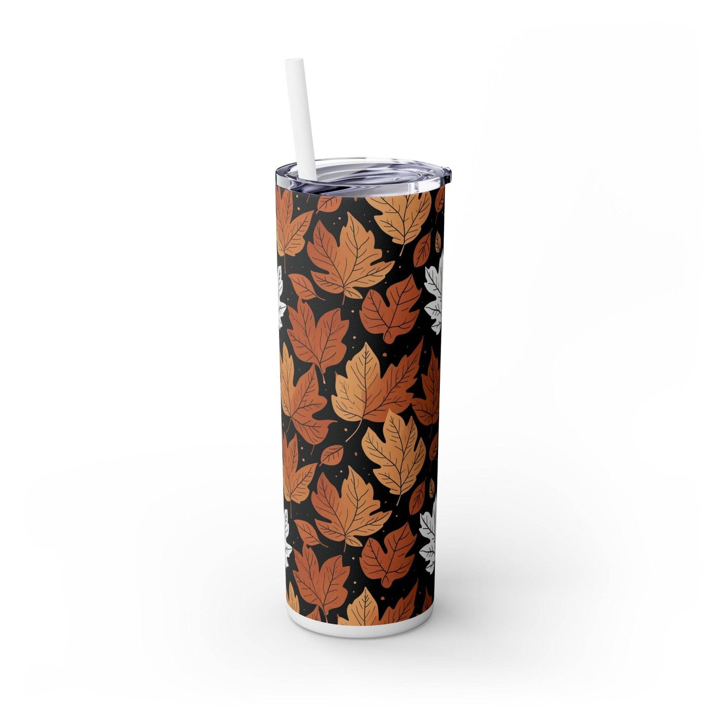 Maple Leaves Skinny 20oz Tumbler with Straw - DeRose Seasonal