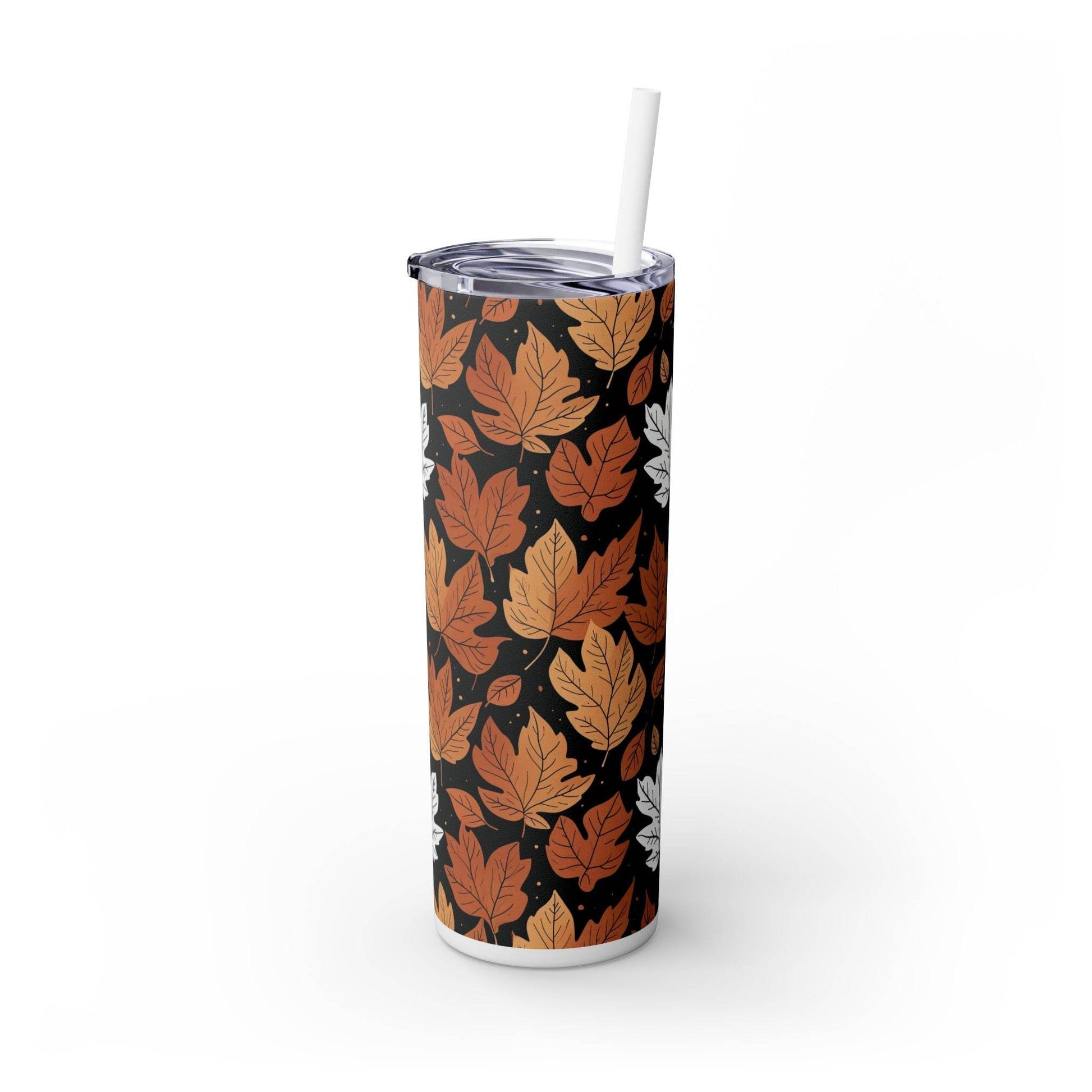 Maple Leaves Skinny 20oz Tumbler with Straw - DeRose Seasonal