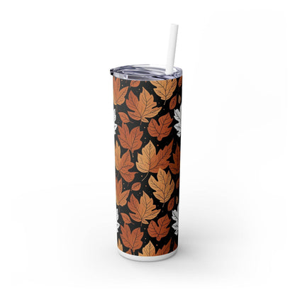 Maple Leaves Skinny 20oz Tumbler with Straw - DeRose Seasonal