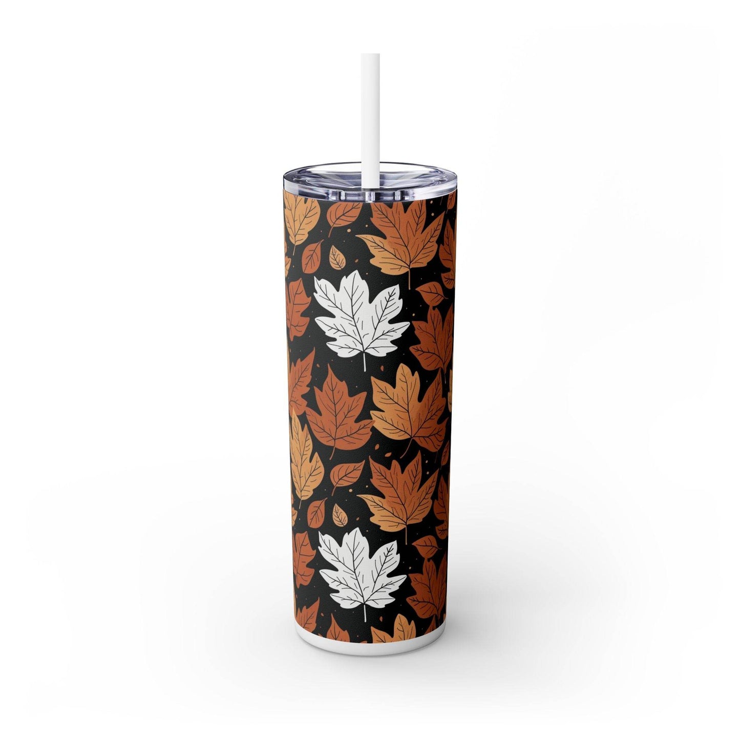 Maple Leaves Skinny 20oz Tumbler with Straw - DeRose Seasonal