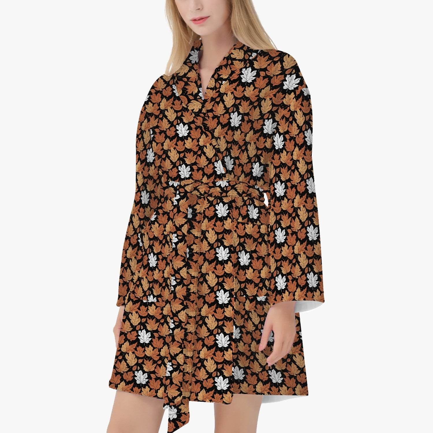 Maple Leaf Women's Loose-fitting Bathrobe - DeRose Seasonal