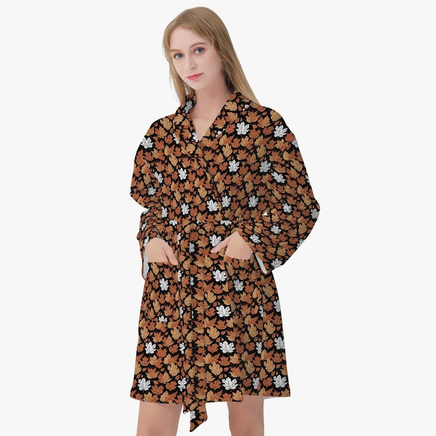 Maple Leaf Women's Loose-fitting Bathrobe - DeRose Seasonal