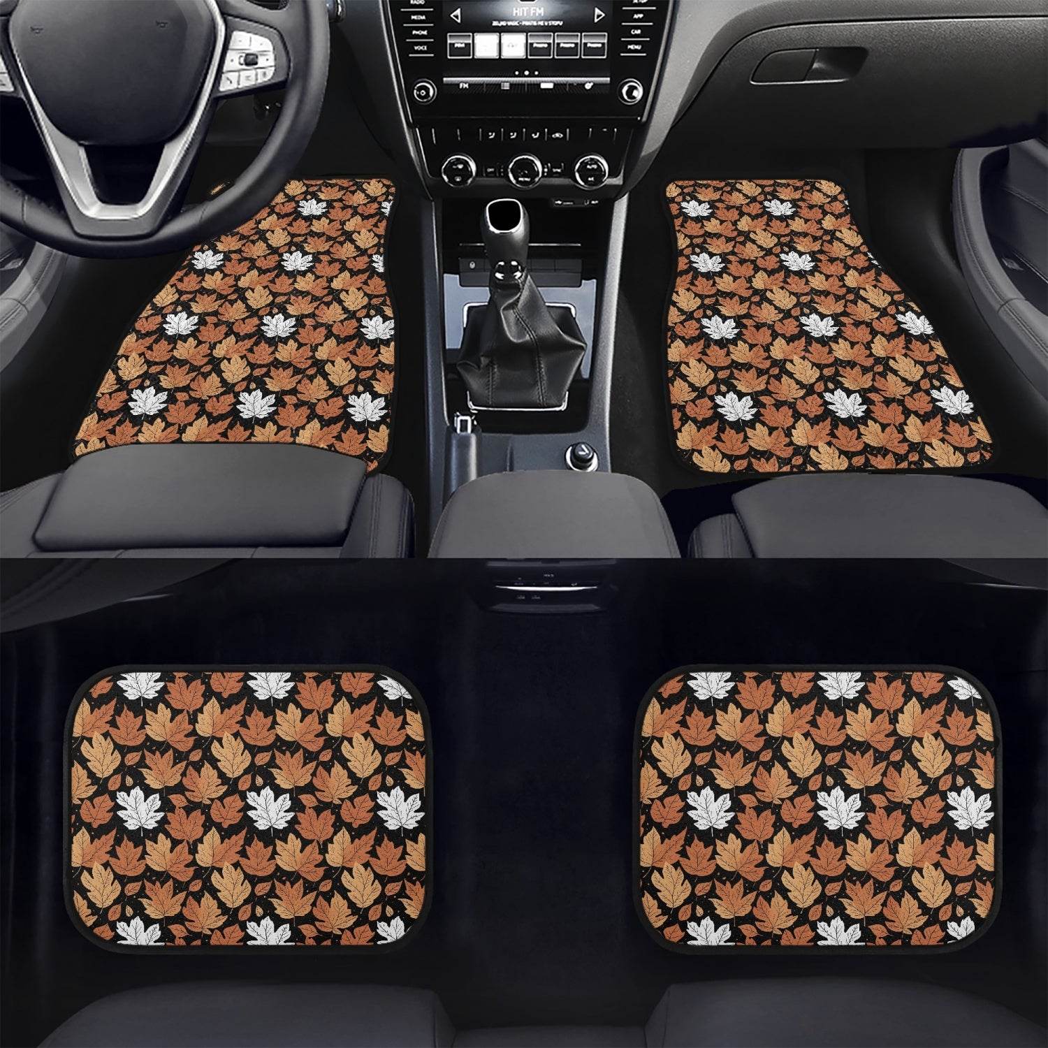 Maple Leaves Car Floor Mats - 4Pcs - DeRose Seasonal