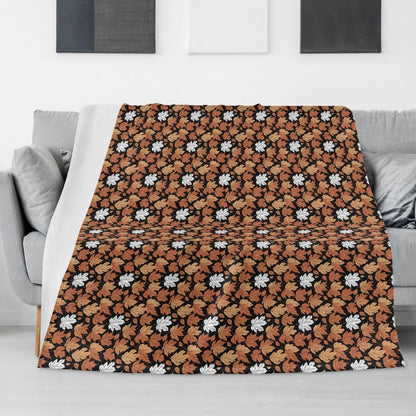 Maple Leaves Flannel Breathable Blanket 4 Sizes - DeRose Seasonal