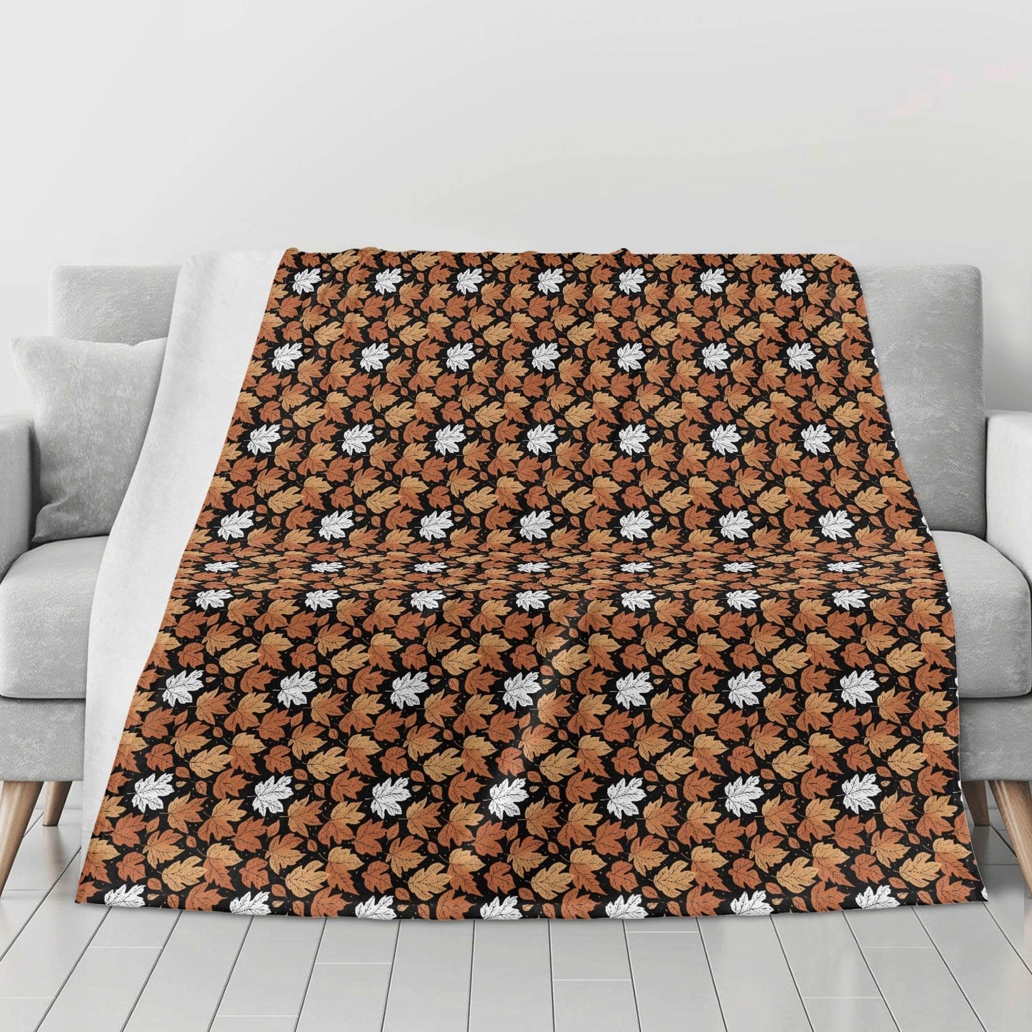 Maple Leaves Flannel Breathable Blanket 4 Sizes - DeRose Seasonal