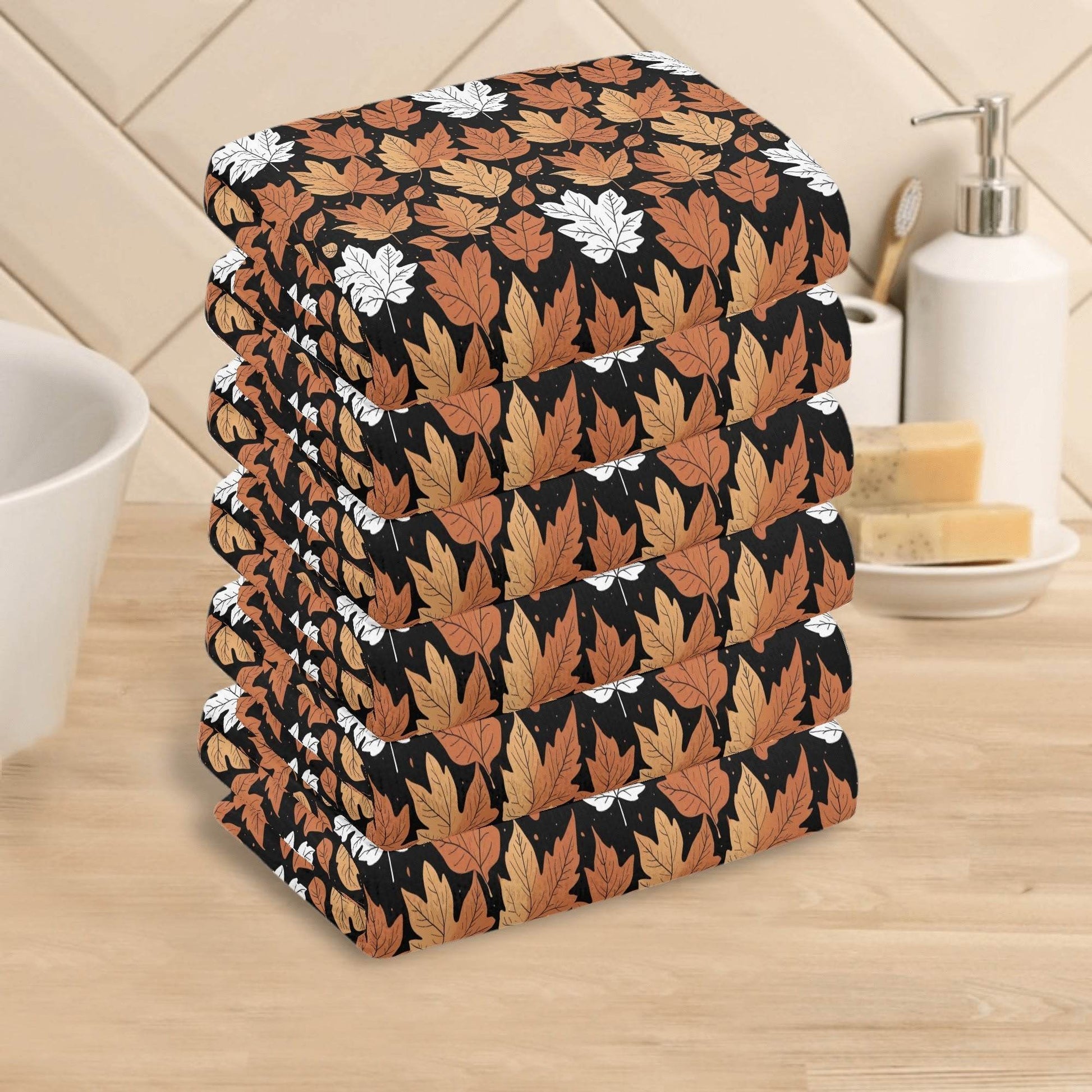 Maple Leaves Hand Towels (6 Pcs) - DeRose Seasonal