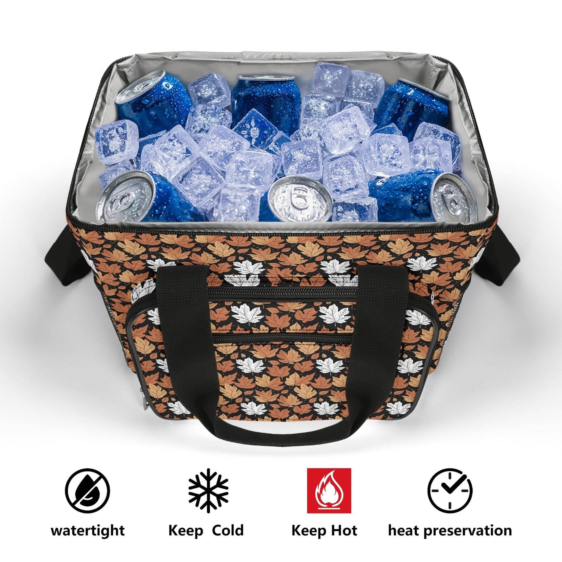 Maple Leaves Insulated Leakproof Cooler Bag Lunch Box - DeRose Seasonal