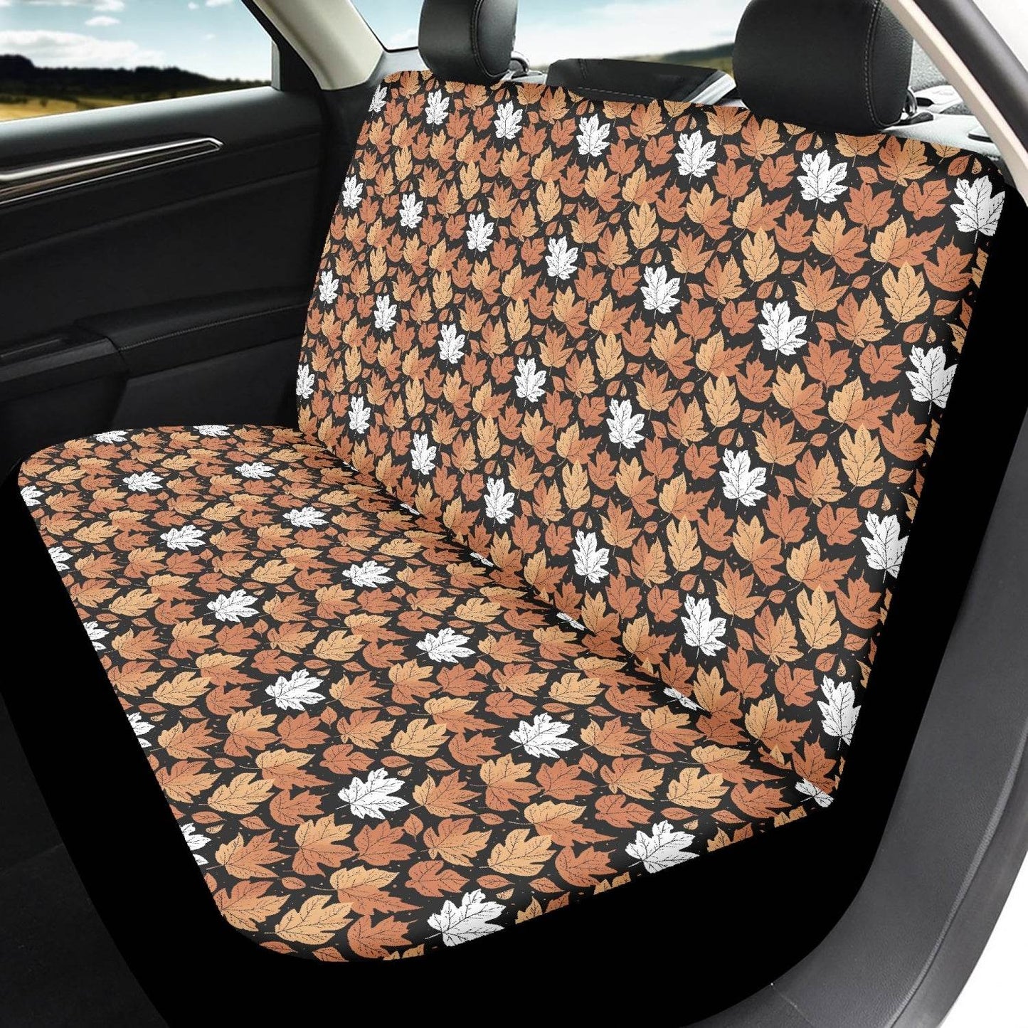 Maple Leaves Microfiber Car Seat Covers - 3Pcs - DeRose Seasonal