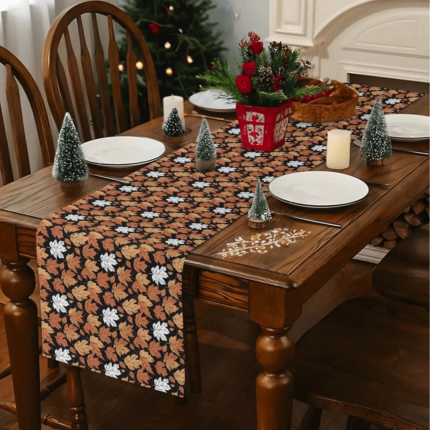 Maple Leaves Polyester Table Runner - DeRose Seasonal