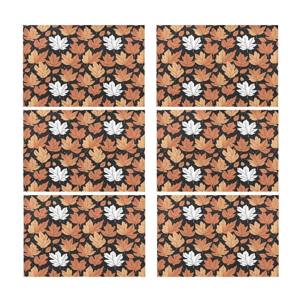 Maple Leaves Table Placemat (set of 6) Placemats 12" x 18" (Set of 6) DeRose Seasonal