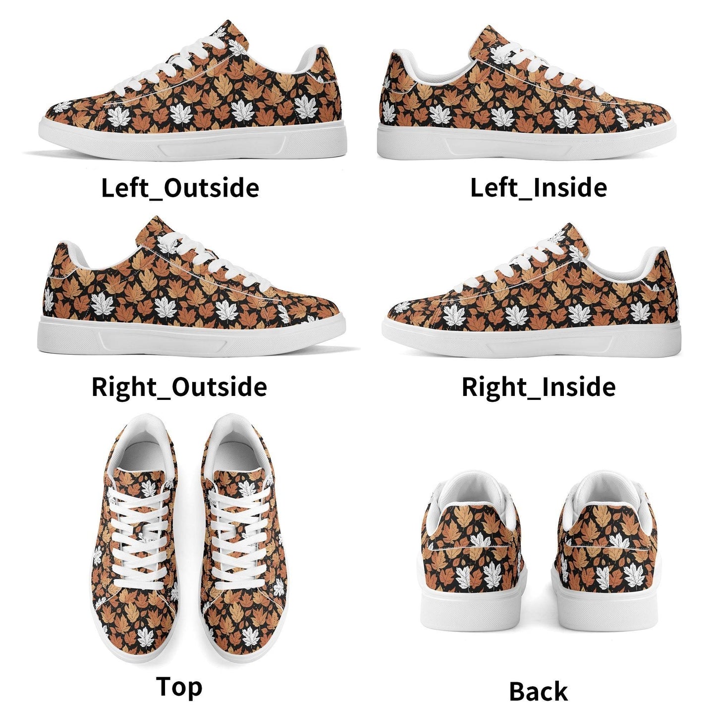 Maple leaves Adult Lightweight Brand Low Top Leather Shoes - DeRose Seasonal